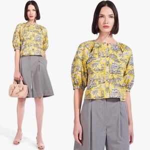 STAUD Dill Top in Marigold Toile